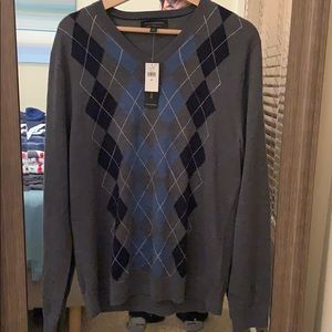 Banana Republic Argyle Sweater Merino Wool Men